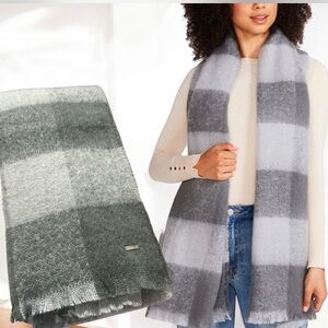 Steve Madden Women's Two-Tone Buffalo Check Gray Multi One Size (MSRP $38)